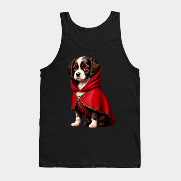 Elegant Shy Cocker Spaniel as Red Riding Hood Tank Top by fur-niche